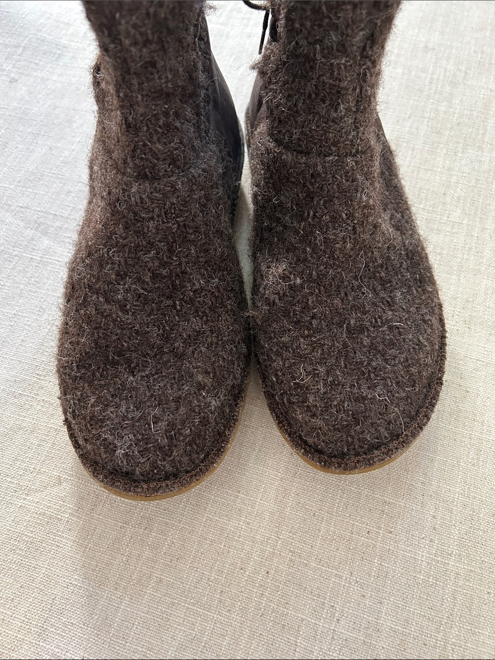 Po Zu Piper V Dark Brown "Rey" Boots Wool Blend Lace-Up Ankle Cosplay Women's 38 - Picture 2 of 12
